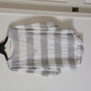 Splendid Gray and White Striped Lightweight Tunic